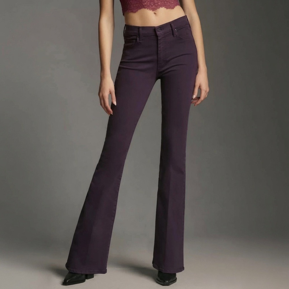 MOTHER The Weekender Blackberry Cordial Purple Flare Jeans 1585-753 Size 28